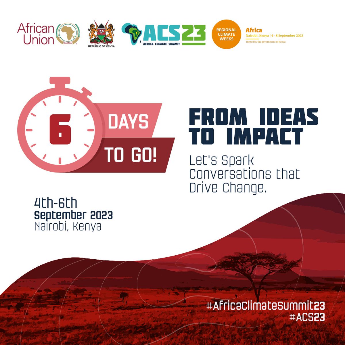 Get ready to be a part of a transformative journey towards a sustainable future for Africa and the world at #ACS23 convened by @_AfricanUnion and hosted by the Government of Kenya under @Environment_Ke This is your opportunity to delve into the 'why' and discover the 'what's