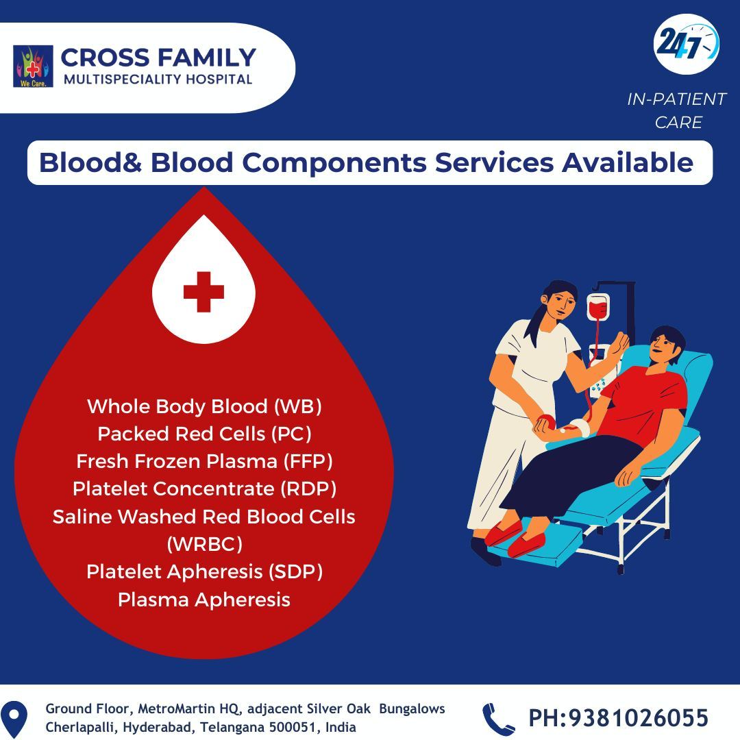 Committed to caring for our community. ❤️🅰️🆎 Learn about the vital Blood & Blood Components Services now offered at CrossFamily Hospital. #CommunityCare #CrossFamilyHealth #BloodBloodComponentsServices