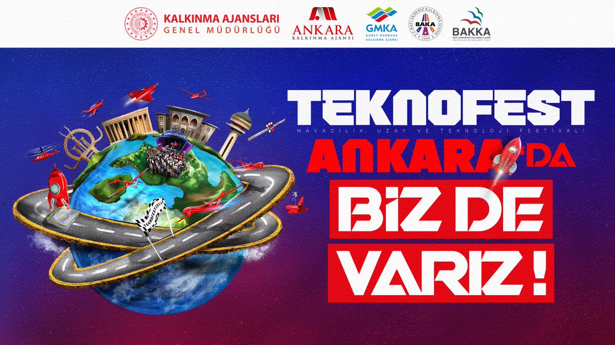 “Türkiye'nin ilk ve tek havacılık, uzay ve teknoloji festivali, TEKNOFEST ANKARA’da biz de varız! Bu heyecana ortak olmak için,@TCSanayi Bakanlığı Standı’na seni de bekliyoruz! Tarih: 30 Ağustos-3 Eylül 2023 @KalkinmaAjansGM @teknofest @baka_wmda @GMKAjansi @TCBAKKA