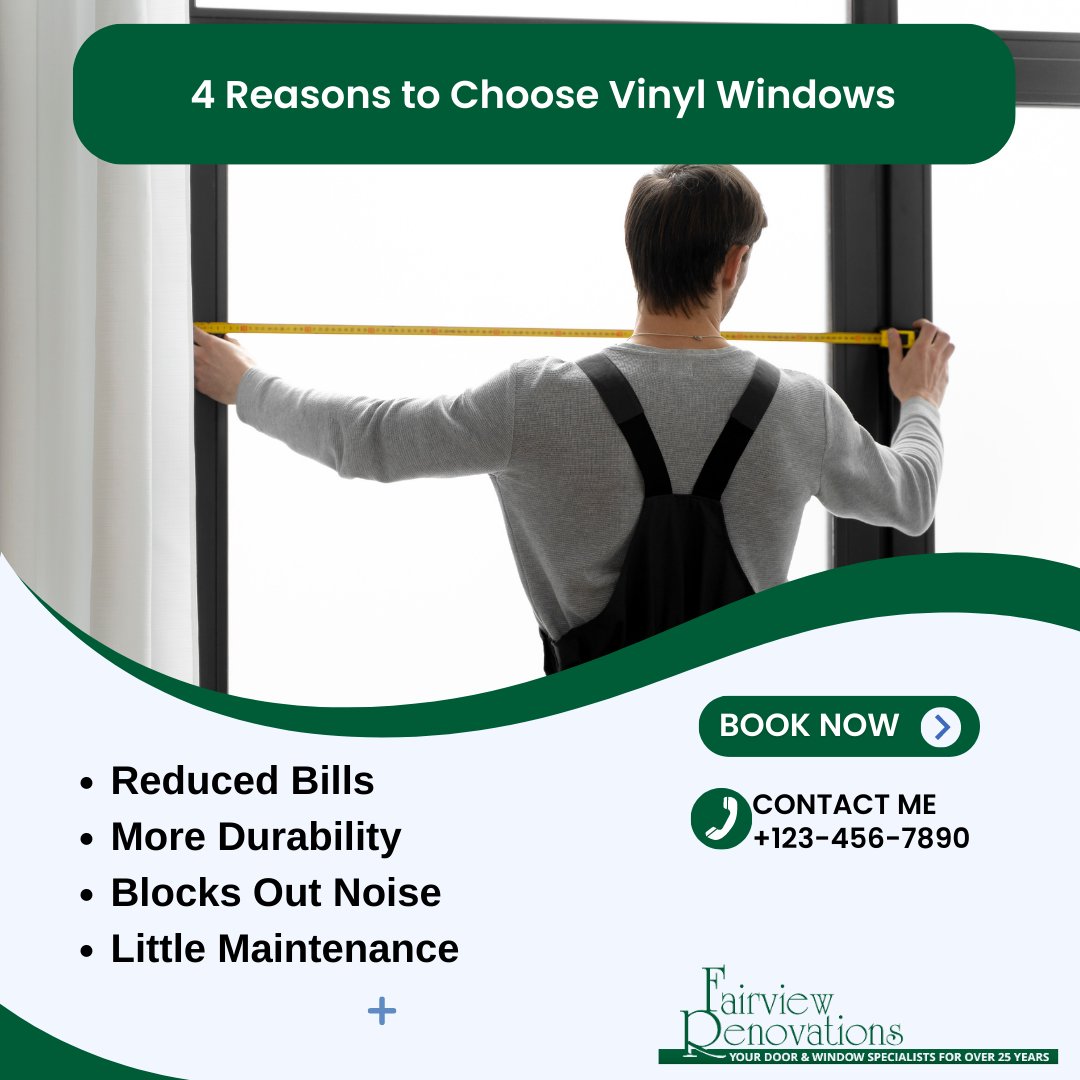 At Fairview Renovations, we can help you elevate your space with the unparalleled resilience and grace of vinyl windows and doors. Get in touch with our expert team for more information!