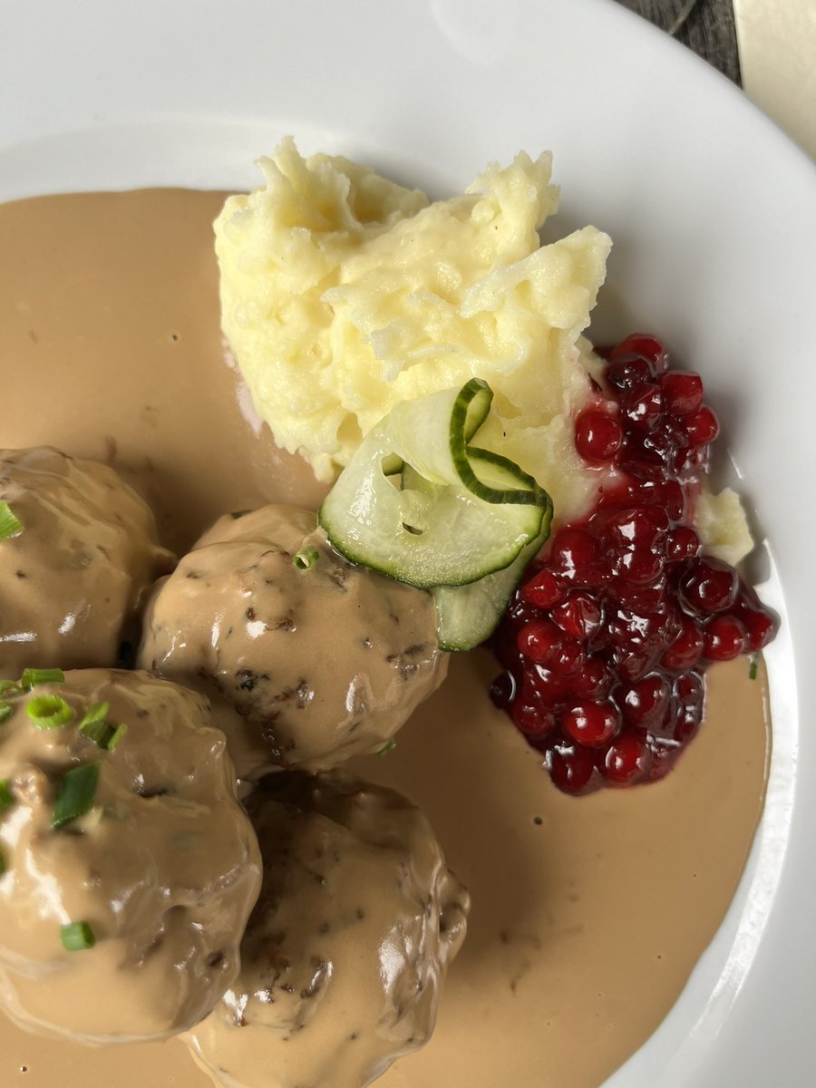 Love how I woke up to a text message from our (adult) son….”Swedish Meatballs in Sweden 🇸🇪!!” he wrote…..

He and his girlfriend traveling 🧭 through Europe.   Love it!