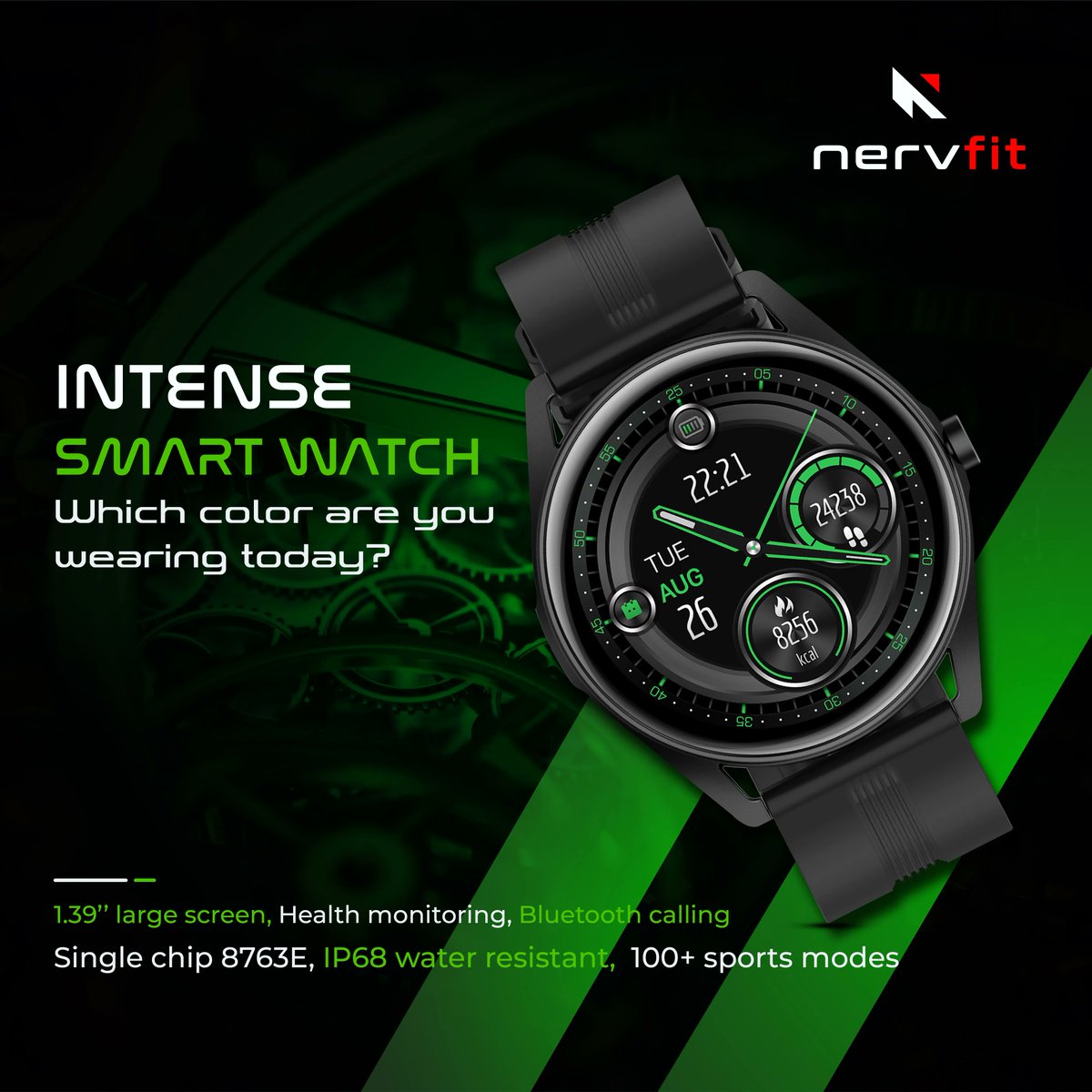Nervfit's tweet image. A smartwatch as fashionable as functional #Nervfit Smart Watch is about to set new standards 🗝️🌟 #UnleashPossibilities #SmartWatchLaunch #TechEvolution #Smartwatch #newlaunch #comingsoon #comingsoon2023 #newlaunch2023 #wristwatches #Smartwatches