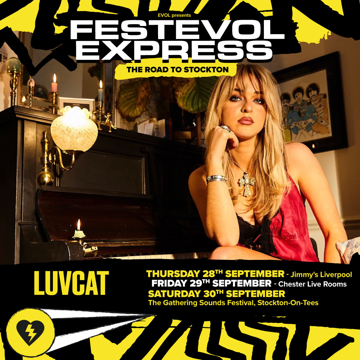 EVOL (@clubevol) on Twitter photo 🎪 FESTEVOL EXPRESS - The Road To Stockton - THE PLAYERS - <a href="/thisiszuzu/">Zuzu</a>, <a href="/Ambedo_Blue/">Ambedo Blue</a>, <a href="/MarthaGoddard8/">Martha Goddard</a> and Luvcat AKA <a href="/SophieMorgan96/">Sophie Morgan</a>.
Thursday September 28th at @JimmysLiverpool 🎟 seetickets.com/event/zuzu/jim…
Friday September 29th at <a href="/the_liverooms/">The Live Rooms</a> 🎟 seetickets.com/event/zuzu/the… 🎪 FESTEVOL EXPRESS - The Road To Stockton - THE PLAYERS - <a href="/thisiszuzu/">Zuzu</a>, <a href="/Ambedo_Blue/">Ambedo Blue</a>, <a href="/MarthaGoddard8/">Martha Goddard</a> and Luvcat AKA <a href="/SophieMorgan96/">Sophie Morgan</a>.
Thursday September 28th at @JimmysLiverpool 🎟 seetickets.com/event/zuzu/jim…
Friday September 29th at <a href="/the_liverooms/">The Live Rooms</a> 🎟 seetickets.com/event/zuzu/the…