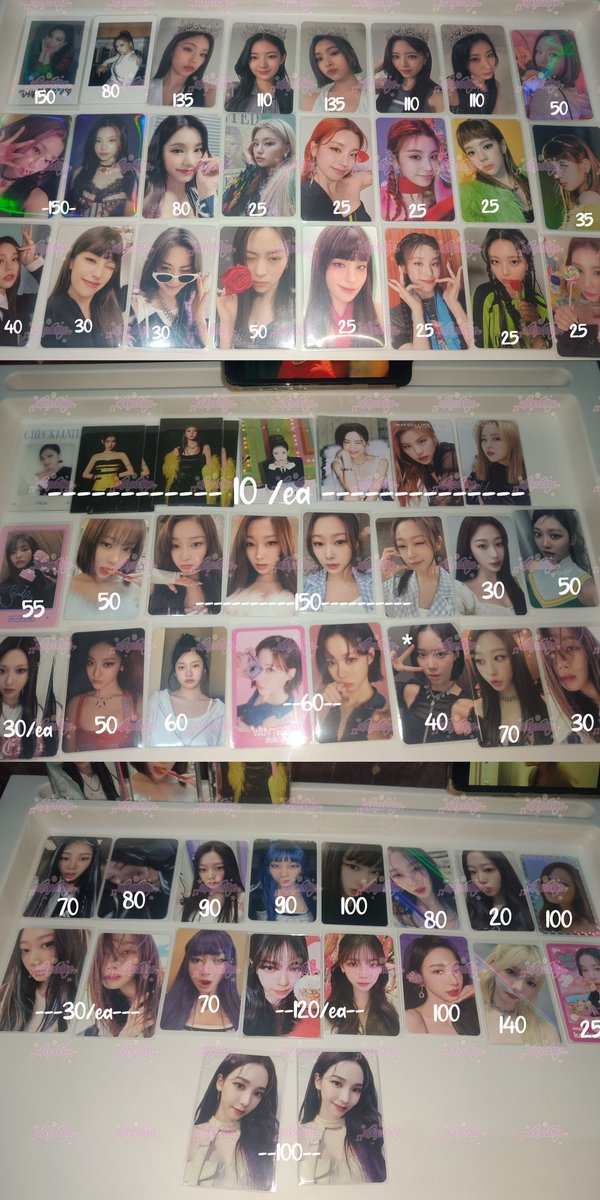 aphcodite's tweet photo. ‼️ wts lfb in rush ‼️
photocard mostly aab Itzy &amp; aespa 
take all only
dom bandung
include all

( bonus 6 pc nj + 1 pc itzy official) https://t.co/zJplotrAon