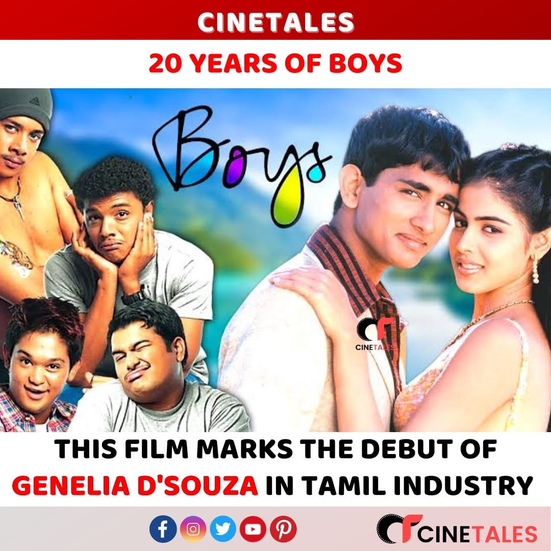praneetsamaiya's tweet photo. It's been 20 years since iconic film Boys, one of the amazing films, Genelia D'Souza as Harini was simply BRILLIANT 👏
Siddhartha was awesome;
#20YearsofBoys #Boys @geneliad https://t.co/biuDLVY2LL
