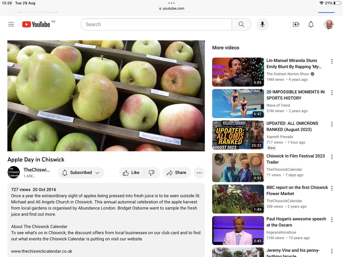 TorinDouglas's tweet photo. I remember when it was Apple Day and then Abundance Fruit Day - held outside @StMichaelsW4. See how @AbundanceLondon has grown from this 2016 video @TheChiswickCal (and watch for @HenCorner): https://t.co/n6DCrIcsnf @ChiswickFlowers @kareninagarden @chiswickHR https://t.co/zA15dpnmRk