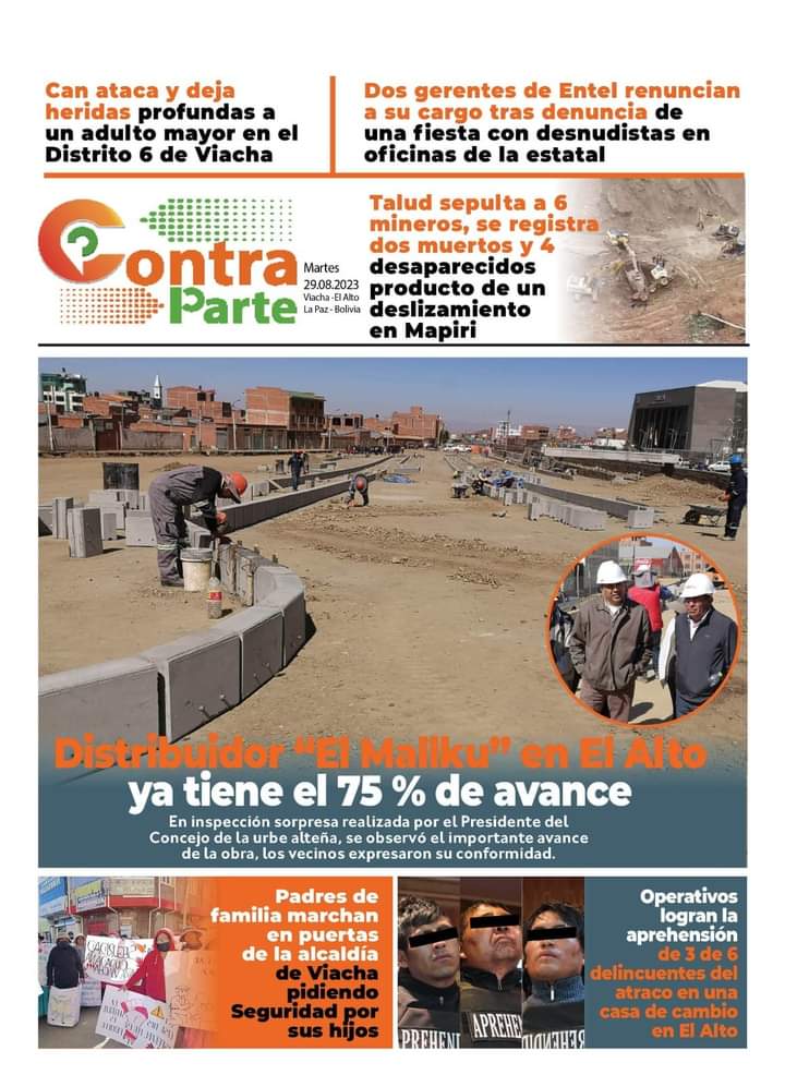 medio_diario's tweet photo. Buen día.
Le invitamos a revisar las #portadas de los #periódicos de hoy, 29 de agosto de 2023.
@LaRazon_Bolivia
@Diario_ElDia
@elpaisbo
#ContraParte
@ContraParteB https://t.co/CvCL7uaTqW
