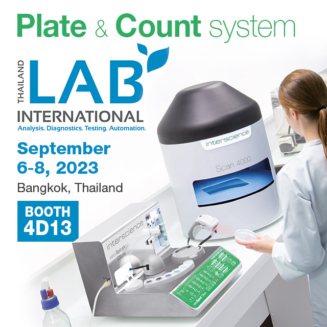 🌍 Meet INTERSCIENCE at Thailand Lab!

Come and meet us:
September 6-8, 2023
Booth #4D13
Bangkok, Thailand