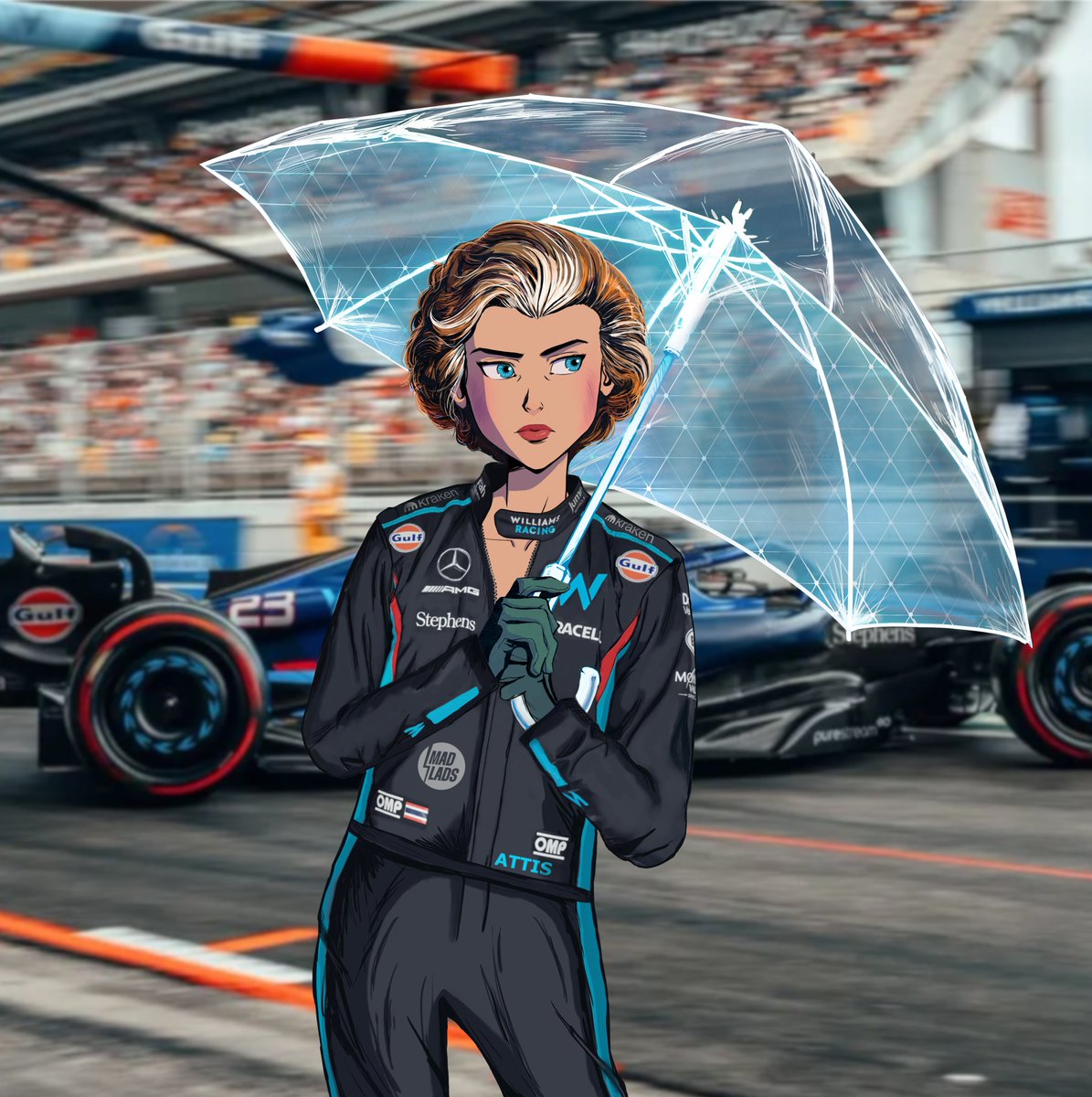 Congrats to @Attis_gaming for having your Lass selected by @KrakenNFT and @WilliamsRacing as part of the #RearWingTakeover!

Attis is a top-tier @MadLadsNFT CT engagement machine. Enjoy this 1:2 fan art, ser!

PLEASE like/RT the quoted post to help get his lassie on that F1 car!