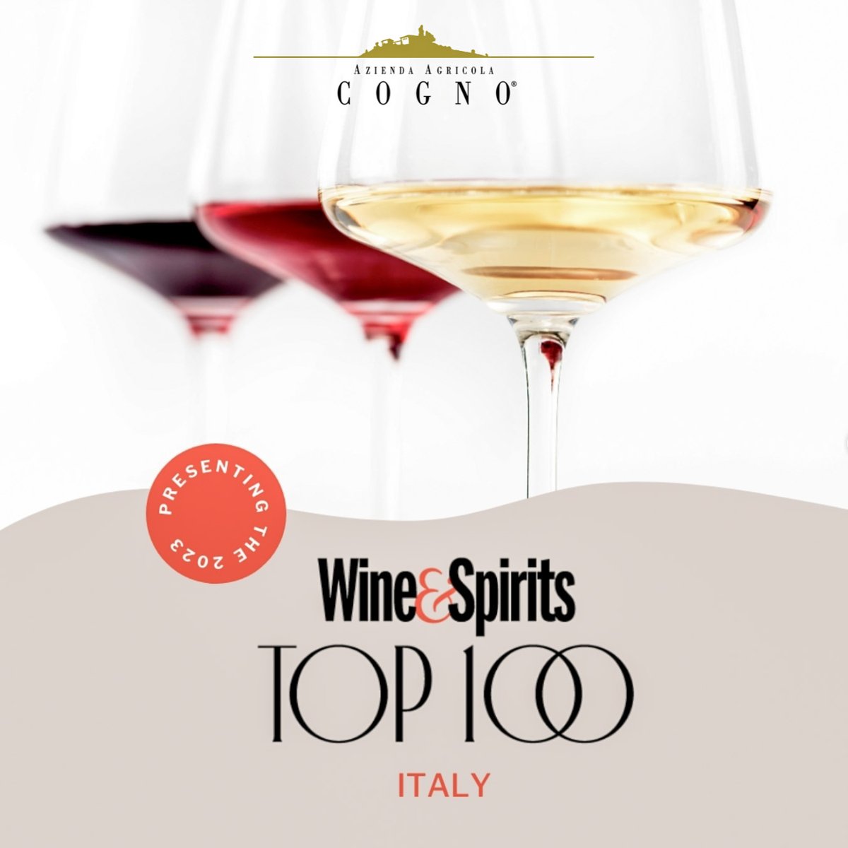 We are pleased to announce that Elvio Cogno is again one of the Top 100 wineries of 2023 according to @WineandSpirits. Thank you so much!

We will be happy to take part in the traditional tasting in San Francisco next fall and celebrate the 20th Anniversary of the event!