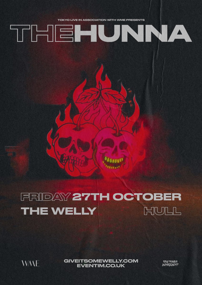 Four piece english Indie rockers @THEHUNNABAND play a very special show here at The Welly on Friday 27th October! Tickets go on sale 1st September at 10am via bit.ly/thehunnawelly // giveitsomewelly.com Set your alarms! ⏰