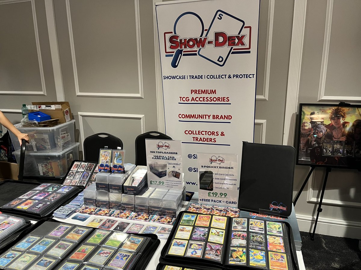 showdex3511's tweet photo. Selling at Manchester Card Con this weekend ✅ Great to meet so many people and get our brand out there once again 🔎

#thehobby #pokemoncards #sportscards #smallbusiness https://t.co/ozjx3f6ml1