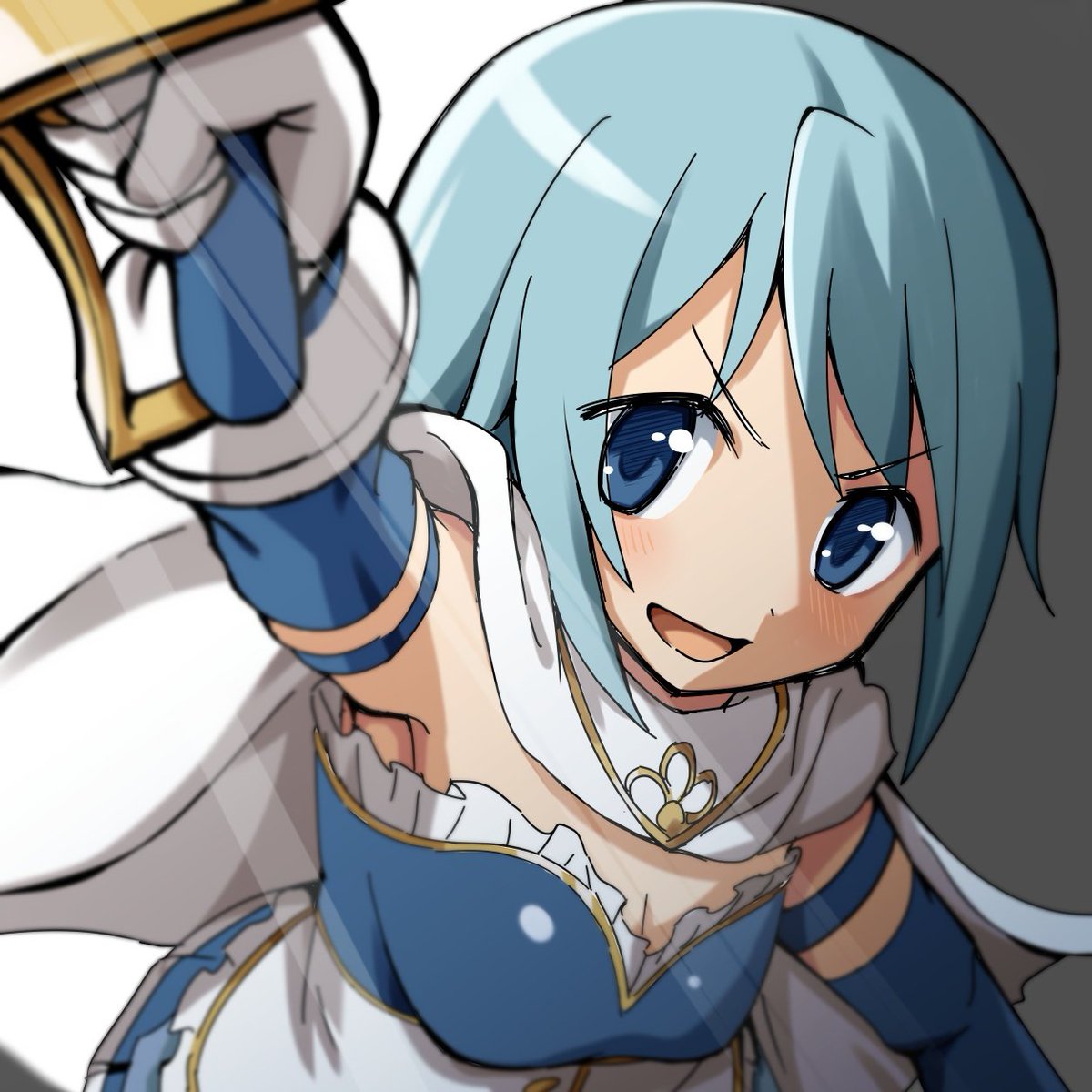 ichizu_kokoro's tweet photo. Xのみなさん、お絵描き魔法少女の新人さやかちゃんでーす！ちーす！見てよ、新作自画像描いたよ〰！ https://t.co/HYigvTKr4L