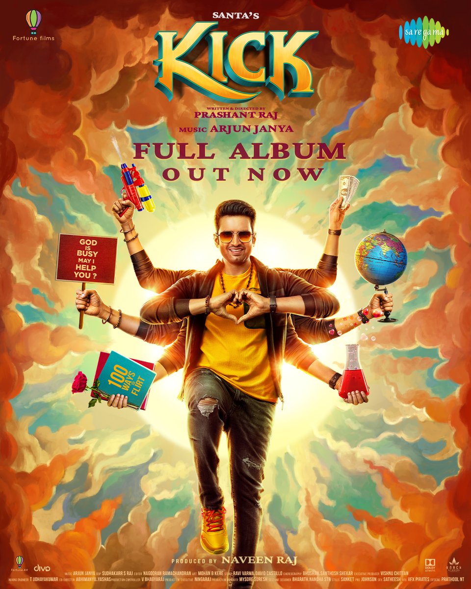 saregamasouth's tweet photo. #Kick Album Out Now !

- https://t.co/hISwtQnSbw

#SaturdayIsCominguu - 🎙️#Santhanam
#PathuMurai - 🎙️@ArmaanMalik22 @singersaindhavi
#Kannamma - 🎙️@anthonydaasan
#Gilma -🎙️@jonitamusic #ArjunJanya 
#KickTheme

A @ArjunJanyaMusic Musical

📝 @Viveka_Lyrics @Lyricist_Vivek #Gaanabala
 
@iamsanthanam @iamprashantraj @TanyaHope_offl @iamnaveenraaj @Fortune_films @johnsoncinepro
