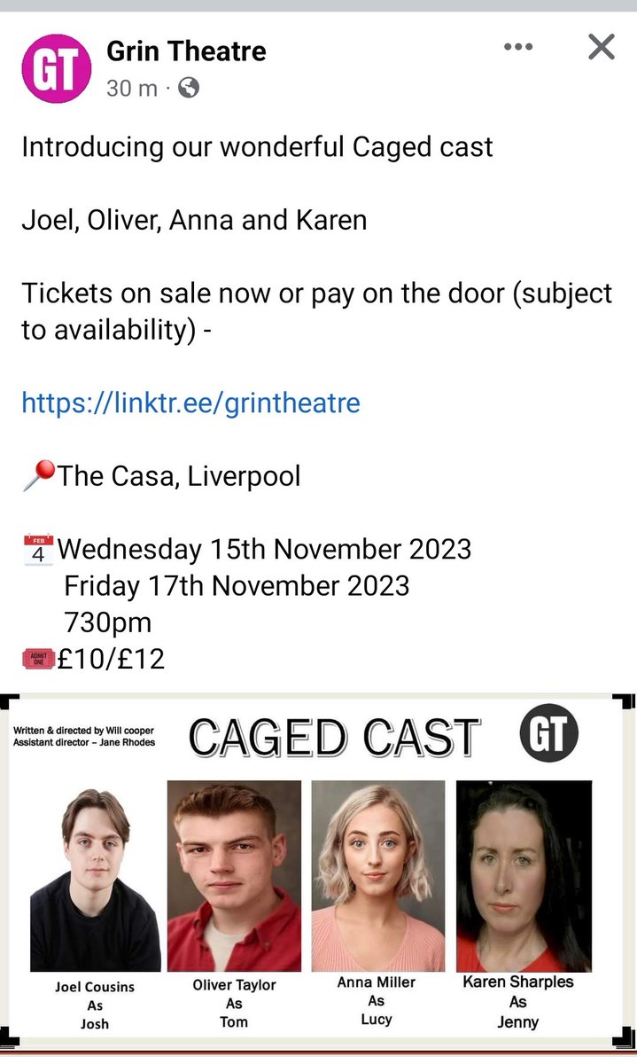 Kagsy25's tweet image. Here is the fantastic play I have the honour of being involved in alongside a wonderful talented cast, backed by a very beautiful and talented production team
Bin a while since ive done theatre
Casa Liverpool if u can get to c it🌈
Amazin production; well written story✨️✌️