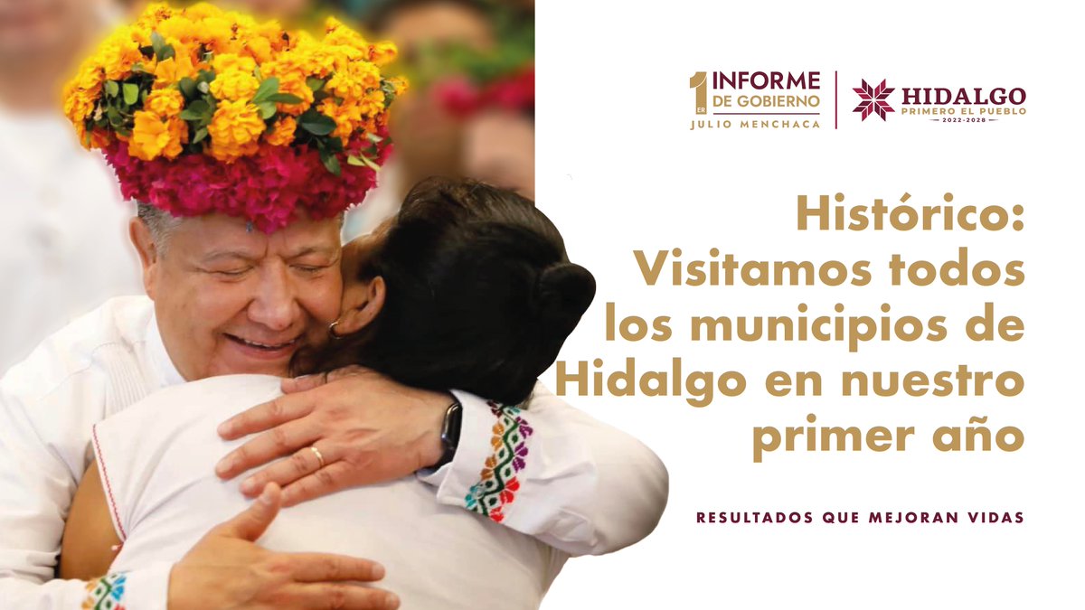 juliomenchaca_'s tweet photo. Construimos un gobierno cercano al pueblo.

En menos de un año, visitamos los 84 municipios de Hidalgo entregando #ResultadosQueMejoranVidas; escuchando y atendiendo las solicitudes de todas y todos.

#1erInformeHidalgo
#PrimeroElPueblo https://t.co/gfxQeUxZGv