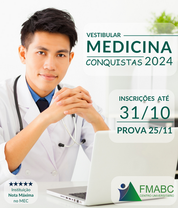 vunesp's tweet photo. O Centro Universitário FMABC está com inscrições abertas para 150 vagas em Medicina. A aplicação da Prova de Conhecimentos Gerais e Redação está prevista para 25 de novembro de 2023, sábado, no período da tarde. #vestibular #medicina #fmabc #vunesp https://t.co/s20VOhTfTz https://t.co/Kr2rhtIdzf