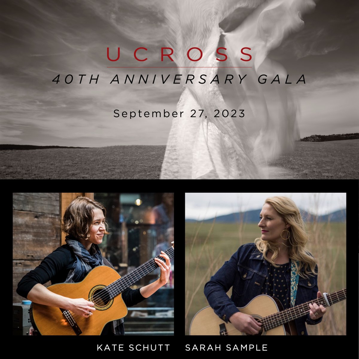 The Ucross 40th Anniversary Gala is just under one month away! We are delighted to announce that the evening will feature a songwriters in the round-style performance by Ucross alumna and trustee @kateschutt and Ucross alumna @sarahsample88. 

Learn more: bit.ly/Ucross-Gala