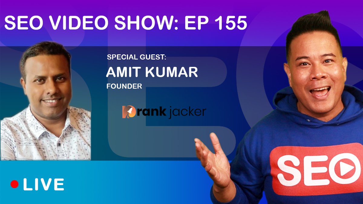 🙌 Join me today 9/29 with Amit Kumar the founder of <a href="/RankJackerSeo/">RankJackerSeo</a> as we talk about link building!

🎥 youtube.com/watch?v=914tGp…