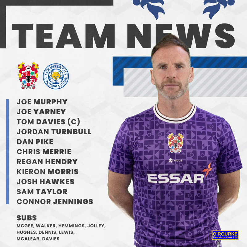 TranmereRovers's tweet photo. 👥 Your Rovers team for tonight's game!

💜 Joe Murphy starts to face Leicester City 23 years after his appearance in our 2000 League Cup Final against the Foxes!

#TRFC #SWA https://t.co/hAzWbcyf00