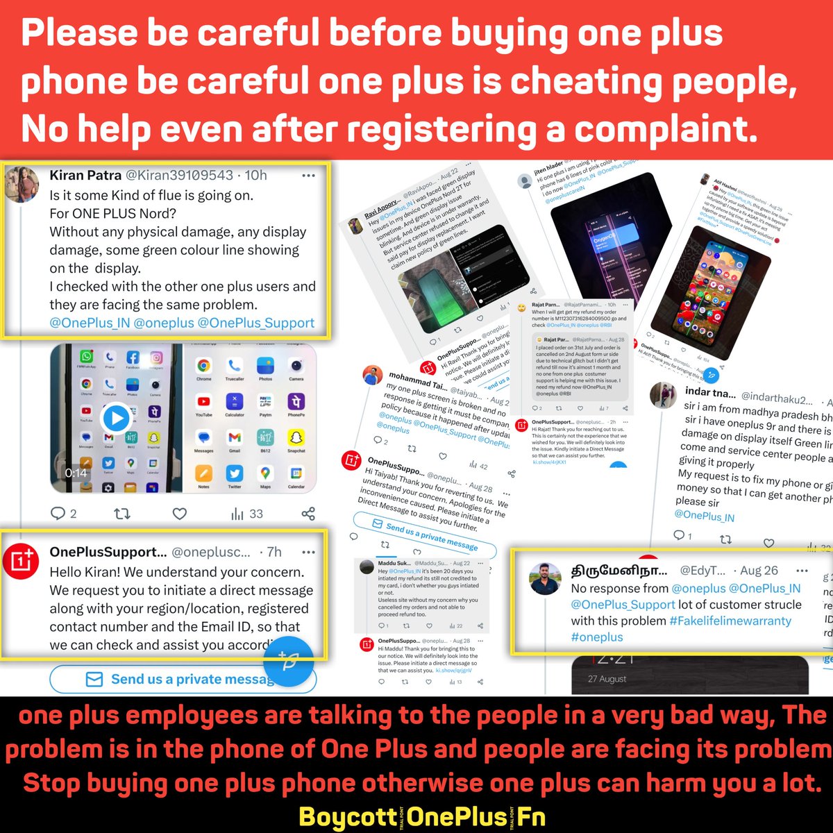 prawatbjp's tweet image. #BoycottOnePlus
one plus company is cheating with customer 
@onepluscareIN 
@oneplus 
@OnePlus_IN 
@OnePlus_Support 
#OnePlus
#oneplusphone
#smartphone
#phone 
#Android
#Androidphone
#indiaphone
#india
#phonemarket
@PeteLau 
@getpeid