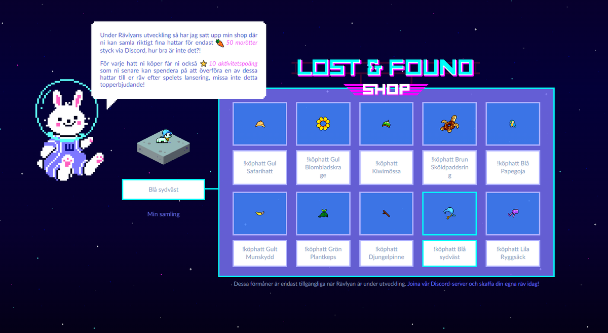 lojzinin's tweet photo. ... Och i @Ravlyan's "Lost &amp; Found" finns det massa fina saker för augusti månad! Än finns det lite tid kvar att kamma hem en riktigt trevlig hatt.

#ravlyan #djurspel #indiespel #spelutveckling https://t.co/NwNo8CEuEa
