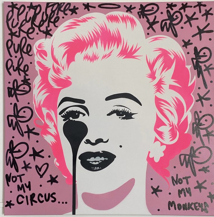 pureevilgallery's tweet photo. Don’t miss out on this newly finished canvas! - #freshoutthebox #MarilynMonroe #canvas #icon #art #gallery #srencil #streetart #graffiti #bunnytag #notmycircus #notmymonkeys - https://t.co/3waS7HMCJ8 https://t.co/HmiAkkr214