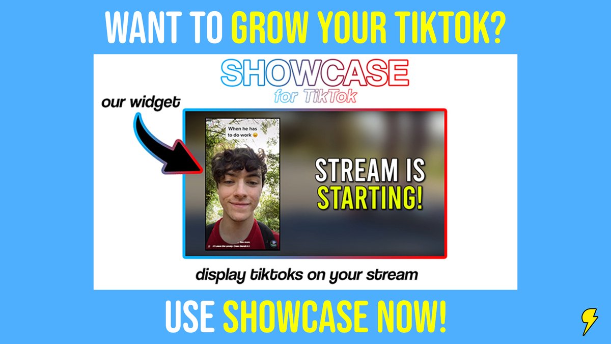 Display your TikToks on stream to boost your overall social media presence with 🌟SHOWCASE🌟

Keeping viewers entertained during intermissions/starting scenes can help to strengthen your viewership and engagement💪⬆️📈

Use SHOWCASE for FREE now: super-stream.co/showcase ✨✨✨✨