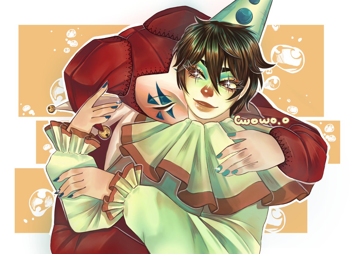 cwowo_o's tweet photo. Some cute little clowns i made for my partner and I, they love eachother very much. https://t.co/8E9kwDKkcb