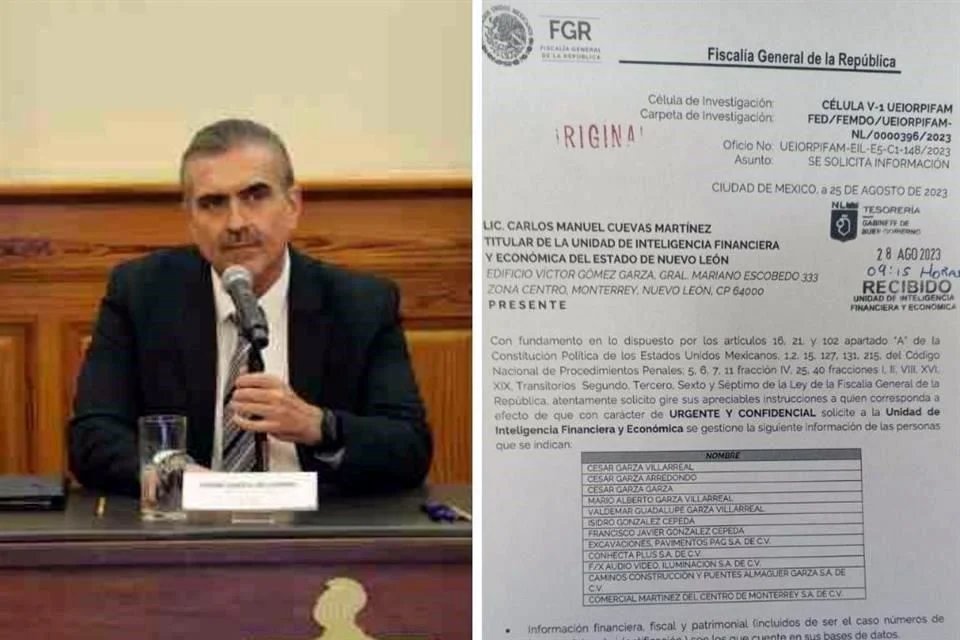 Apodaca_News's tweet photo. Filtran el documento que la FGR dio a la Unidad de Inteligencia Financiera de Nuevo León, para solicitarle se investigue al Alcalde de @ApodacaOficial por supuesta operación con recursos ilícitos 💸🚔 

Con estas investigaciones, se han revelado negocios, propiedades e ingresos dudosos de políticos como Zeferino Salgado o Francisco Cienfuegos

@cesargarzav sostiene que está tranquilo porque se trata de "golpeteo político"