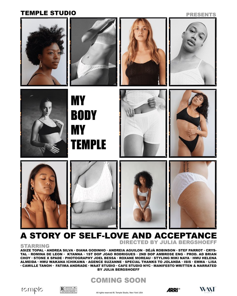 My Body, My Temple —  by Temple Studio, my directorial debut, is releasing soon. 🎥 
⁠
Thursday, August 31st at 12 PM EST (New York) | 6 PM CET (Paris) we will be introducing our celebration of self-worth, self-love and empowerment. Make sure to tune in! ✨