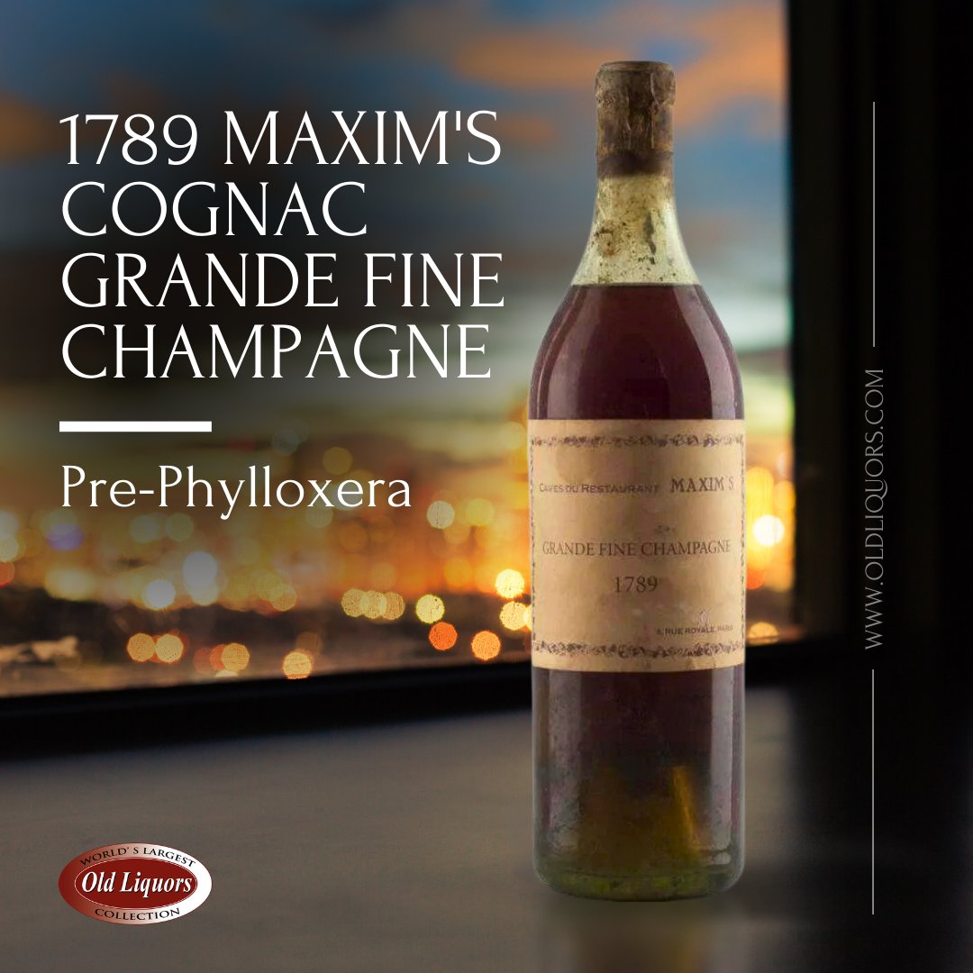 Journey to 1789 with Maxim's Cognac! Crafted from Pre-Phylloxera grapes, pre-WW1 bottling. Indulge in Maxim's Restaurant cellar flavors. A vintage collector's dream, this Pre-Phylloxera gem is a must-have. 
-
Cheers to timeless elegance! 
🌐 oldliquors.com