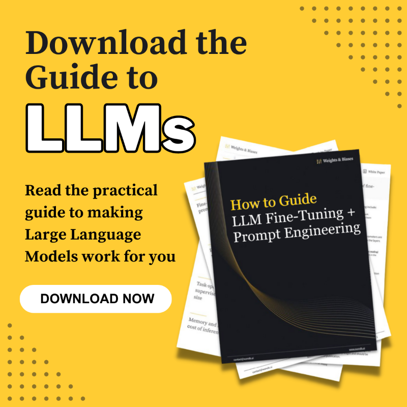wandb's tweet photo. ⚡ Read the guide to 🔥 Large Language Models (LLMs), including 💯 popular fine-tuning strategies and their 📊 trade-offs. #llm #generativeai