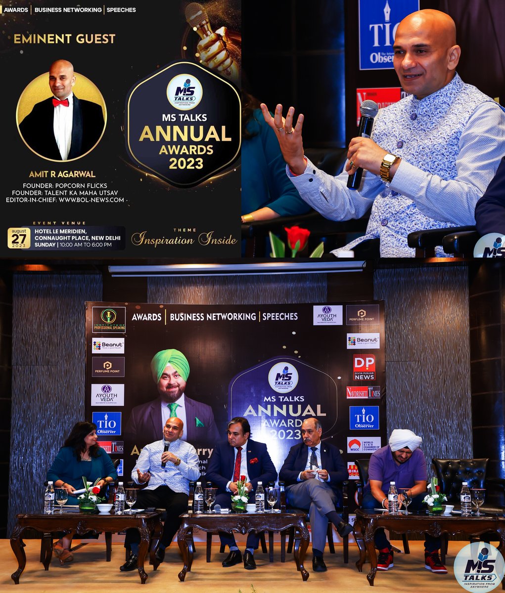 amitdirector's tweet image. Big thanks Sherry ji for inviting me on the esteemed panel of MS Talks Annual Awards to talk about the huge gap worldwide in #publicspeaking #personalitydevelopment and #imagebuilding industries