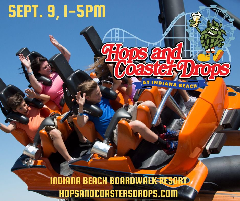 EasleyWinery's tweet photo. Come join the fun at Hops &amp; Coaster Drops on Sep 9, 1-5 pm at Indiana Beach Boardwalk Resort in Monticello. We and our fellow craft beverage producers will be pouring samples, and all rides will be on, including all 6 roller coasters. Get tickets now at https://t.co/xCAKAp6xHh. https://t.co/7UsHvbRXK1