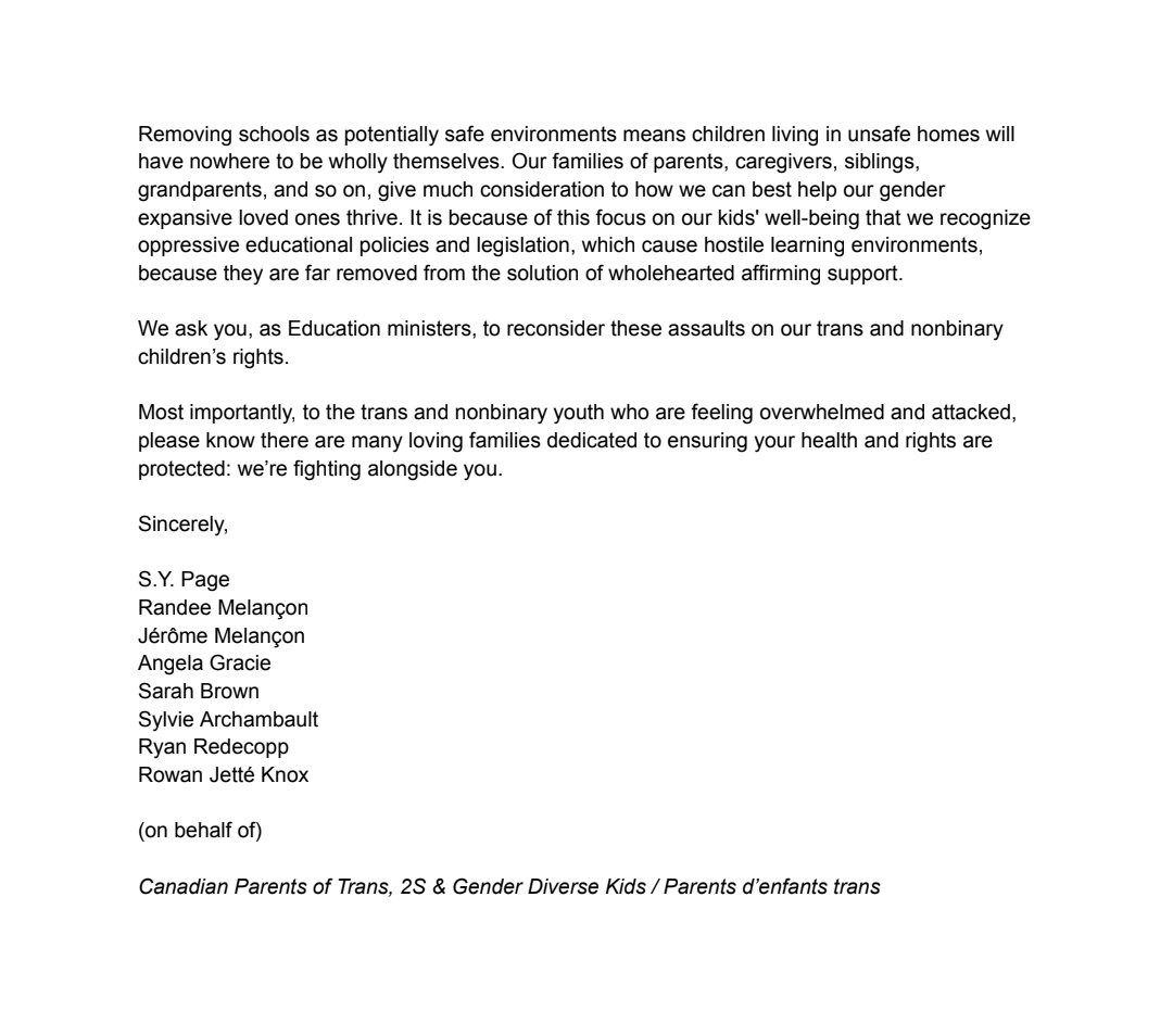 Attention Canadian education ministers:

#Cdnpoli #Saskpoli #NBpoli #onpoli 
#ProtectTransKids