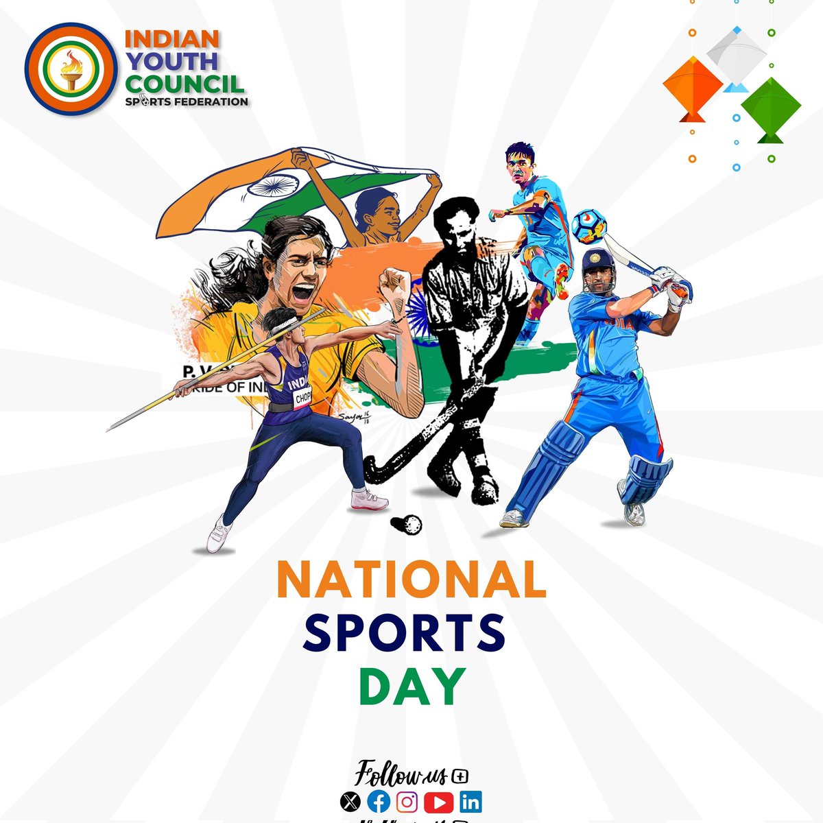 Happy National Sports Day 2023!! 
May your passion for sports continue to fuel your success.
.
.
.
.
#IYCSF #NationalSportsDay #javelin #javelinthrow #athletics #WorldAthleticsChampionships #sport #sports #sportslife #fitnessmotivation #winner #winners #nationalsportsday2023