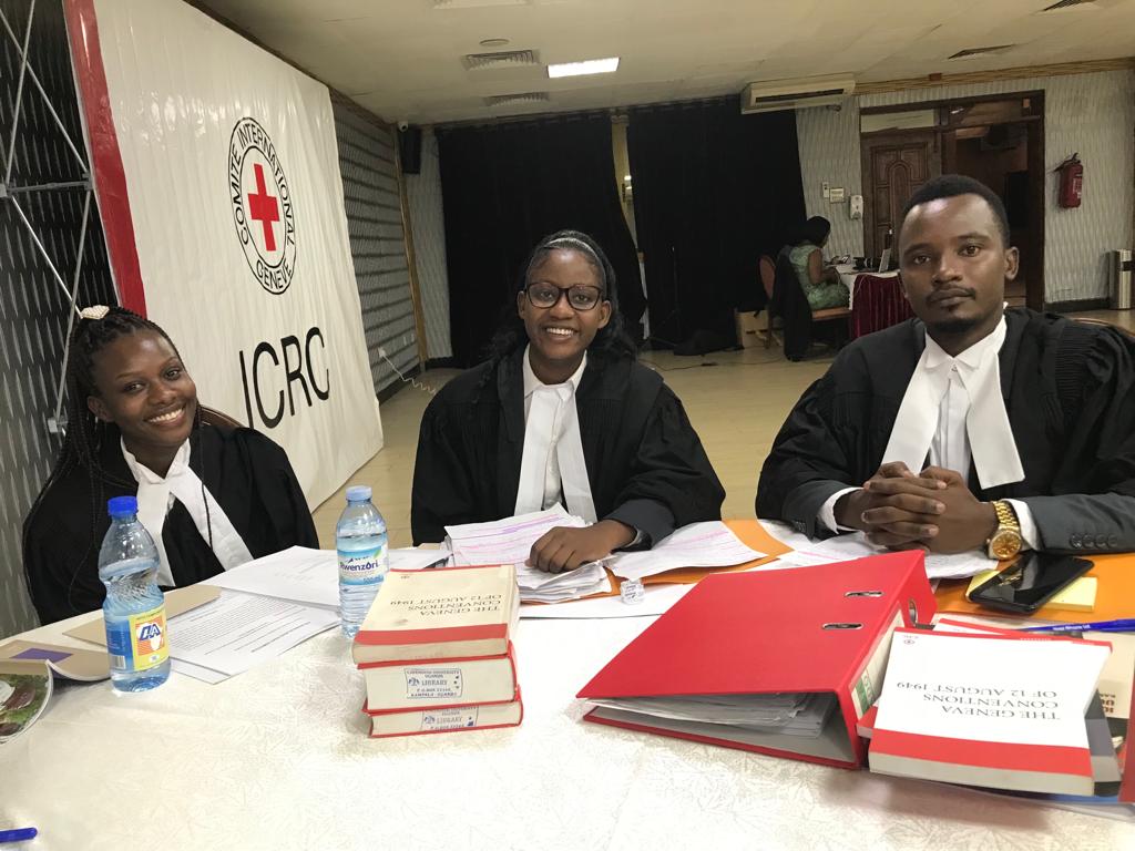 CUUMootSociety's tweet photo. We are previlledged to announce that our mooters Paul Kamutono, Nasijje Gloria, and Nantaba Jade Ggita have successfully made it to finals in the International Humanitarian Law Moot Competition organised by @ICRCUganda . Tomorrow will be up against KIU 

#ICRCMootUg23 https://t.co/bcBm65oP4d