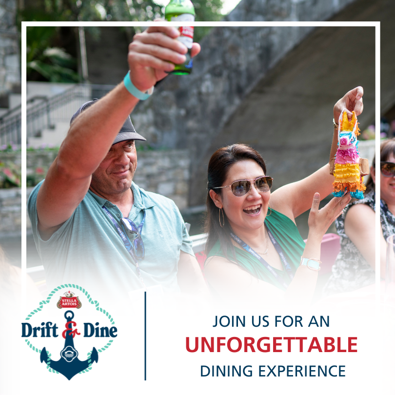 CountyLineRrwlk's tweet photo. Experience the culinary scene along the River Walk 📷

@StellaArtois Drift &amp; Dine is HAPPENING September 5-7.

Go to https://t.co/CycLhcBXMv for tickets!

#SARiverWalk #SanAntonioRiverWalk #VisitSanAntonio @silvereaglebeverages https://t.co/a3FLLNl0wg