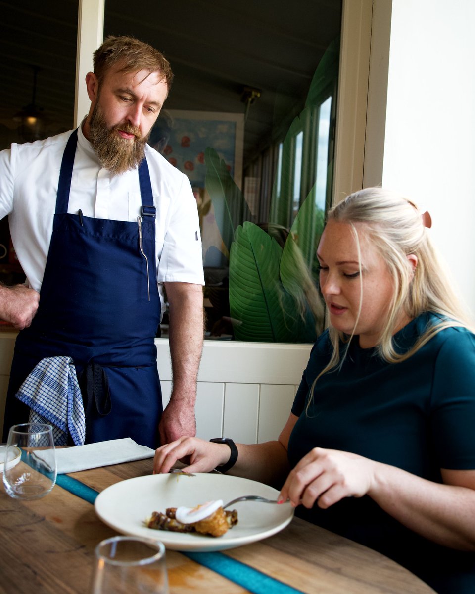 Chef Patron Gareth bringing a taste of his flavours to the table ahead of service, for General Restaurant Manager, Rebecca 🍽️ 

#menutasting #norfolkrestaurant