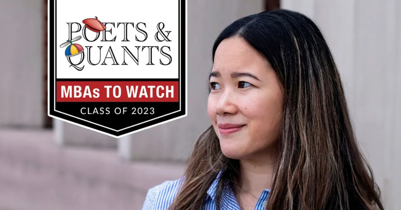 SimonSchool's tweet photo. Big News! #URSimon’s Sophia Leung '23S (MBA) has earned a spot on @PoetsAndQuants' prestigious "MBAs To Watch: Class Of 2023" list. Way to go, Sophia! 🎉 #mba #productmanager #SimonProud