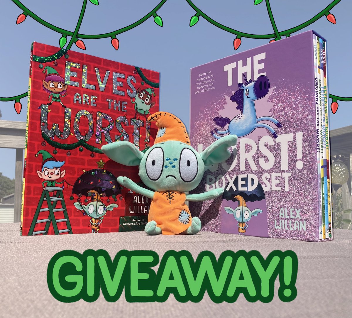Alex Willan (@alexdwillan) on Twitter photo It’s TWO WEEKS until the launch of ELVES ARE THE WORST!
—- AND —-
THE WORST! BOXED SET!
I’m doing a GIVEAWAY to celebrate! Find me on Instagram <a href="/alexwillan/">Willan alex</a> for details on how to enter to win a plush Gilbert/signed copies of the books!
<a href="/SimonKIDS/">Simon Kids</a> <a href="/LKLiterary/">LK Literary Agency</a> It’s TWO WEEKS until the launch of ELVES ARE THE WORST!
—- AND —-
THE WORST! BOXED SET!
I’m doing a GIVEAWAY to celebrate! Find me on Instagram <a href="/alexwillan/">Willan alex</a> for details on how to enter to win a plush Gilbert/signed copies of the books!
<a href="/SimonKIDS/">Simon Kids</a> <a href="/LKLiterary/">LK Literary Agency</a>