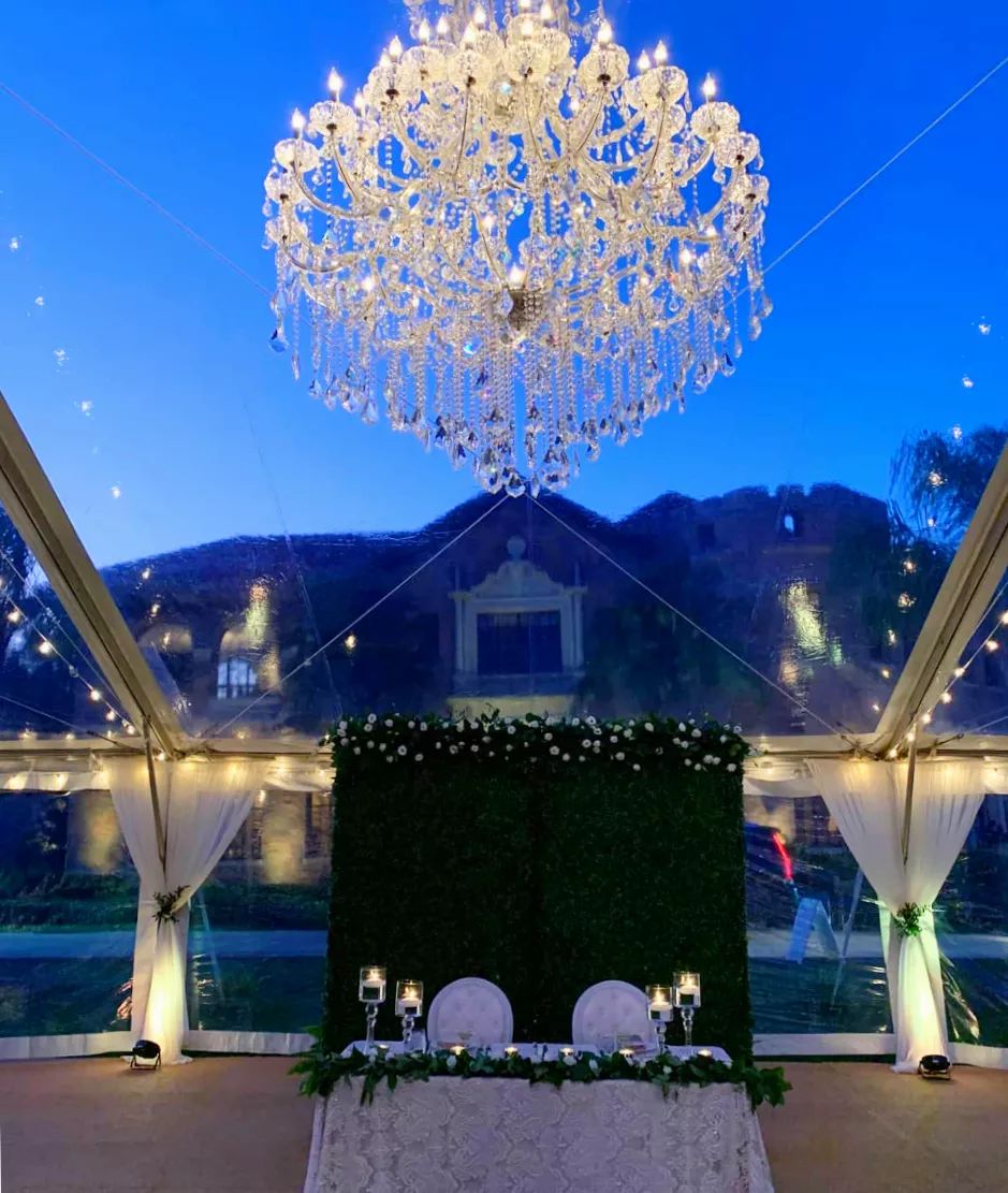 Light up your wedding day! 💡💡Create a magical atmosphere with string lights and uplighting - the perfect backdrop for your special day. 🤩❤️

Rentals: rentmywedding
Photo Credit: Client submission