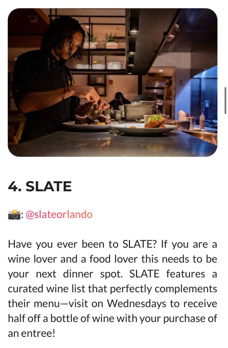 Click the #LinkinBio for the full story of SLATE on the "September Local Love List" of Central Florida

#Slate #SlateOrlando #OrlandoFoodie #Foodie #Top10 #ScratchKitchen #ChefDriven