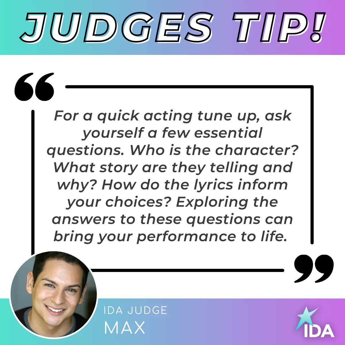 IDAadjudicators's tweet photo. This week's #TuesdayTip comes from IDA Judge Max! 

Follow us on social media for more weekly tips straight from our IDA Judges every Tuesday! ⭐️ #MakingTheImpact https://t.co/EudZLUcPaA