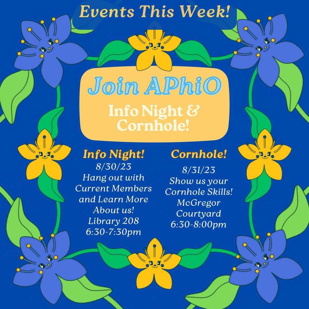 Join us this week for info night and cornhole! Learn more about our organization while having some fun and hanging out with our current members!

Contact maggie_camp2@mymail.eku.edu for inquires!

#eku #ekustudents #ekustudentlife #ekurecruitment #joinus #cornhole #alphaphiomega