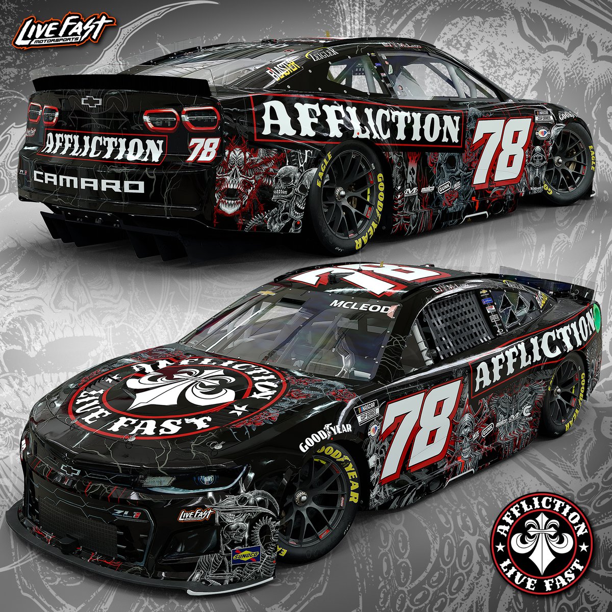 Affliction | Live Fast Motorsports

We're thrilled to be partnering with <a href="/Affliction/">Affliction Clothing</a> this weekend in Darlington!