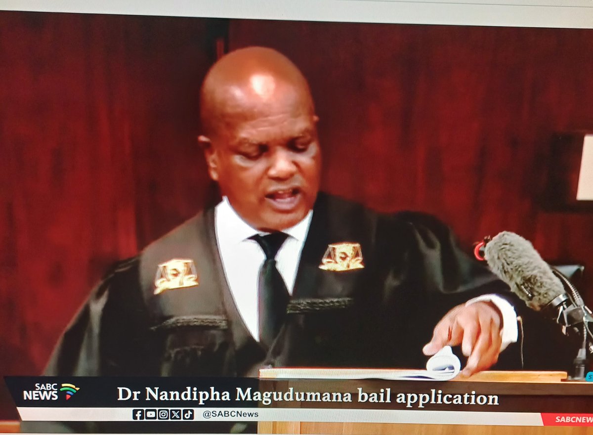 He is not mincing his words. Unless #DrNandiphaMagudumana and her legal team can produce a  compelling case, #DrNandipha won't see bail. 
#ThaboBester
