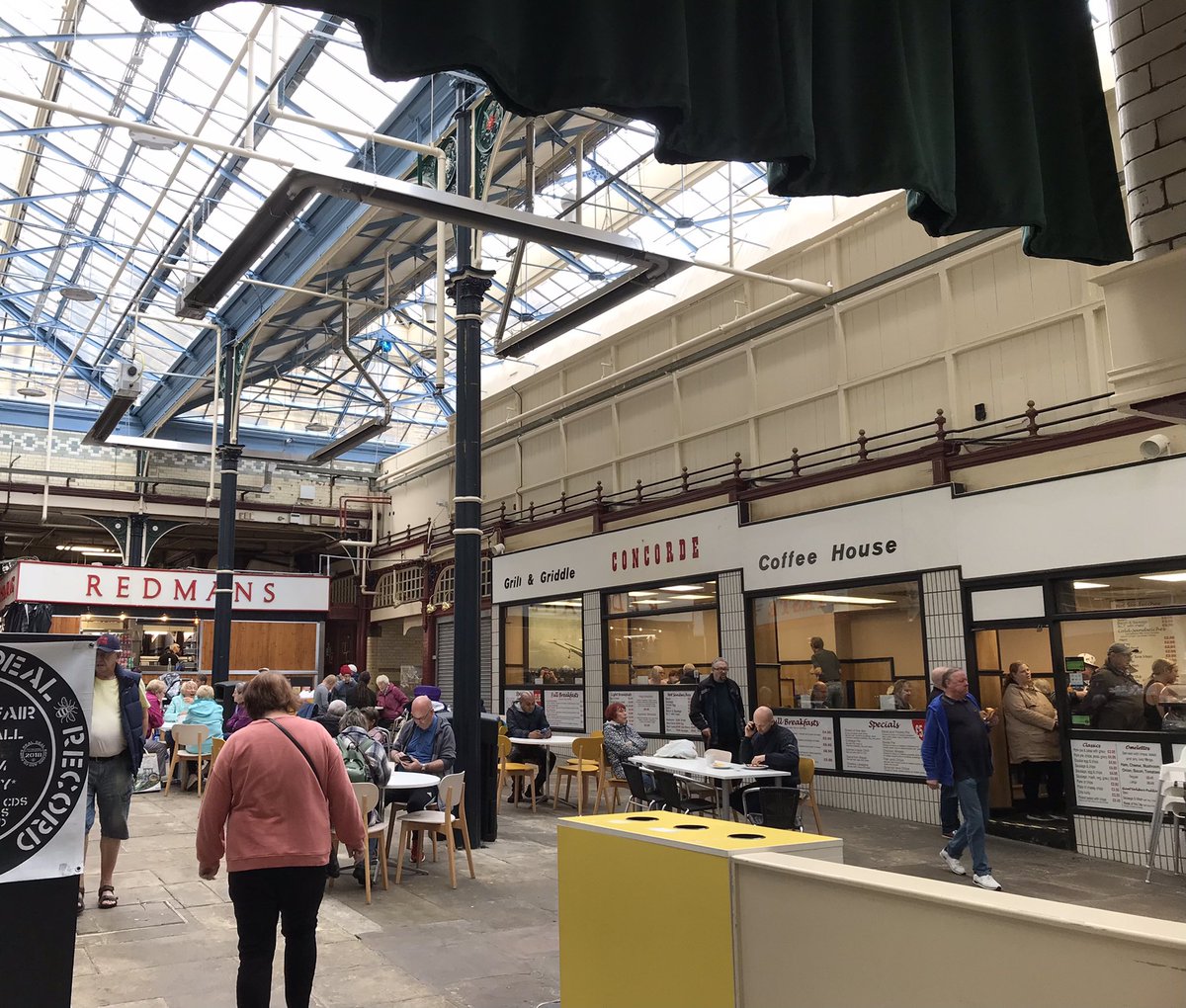 Research/reference pics for a future project that is swirling around my head, I’ve no idea what this project is yet but I’m happy to kick about in the nice old indoor markets of Yorkshire, especially when they look this good. Halifax.