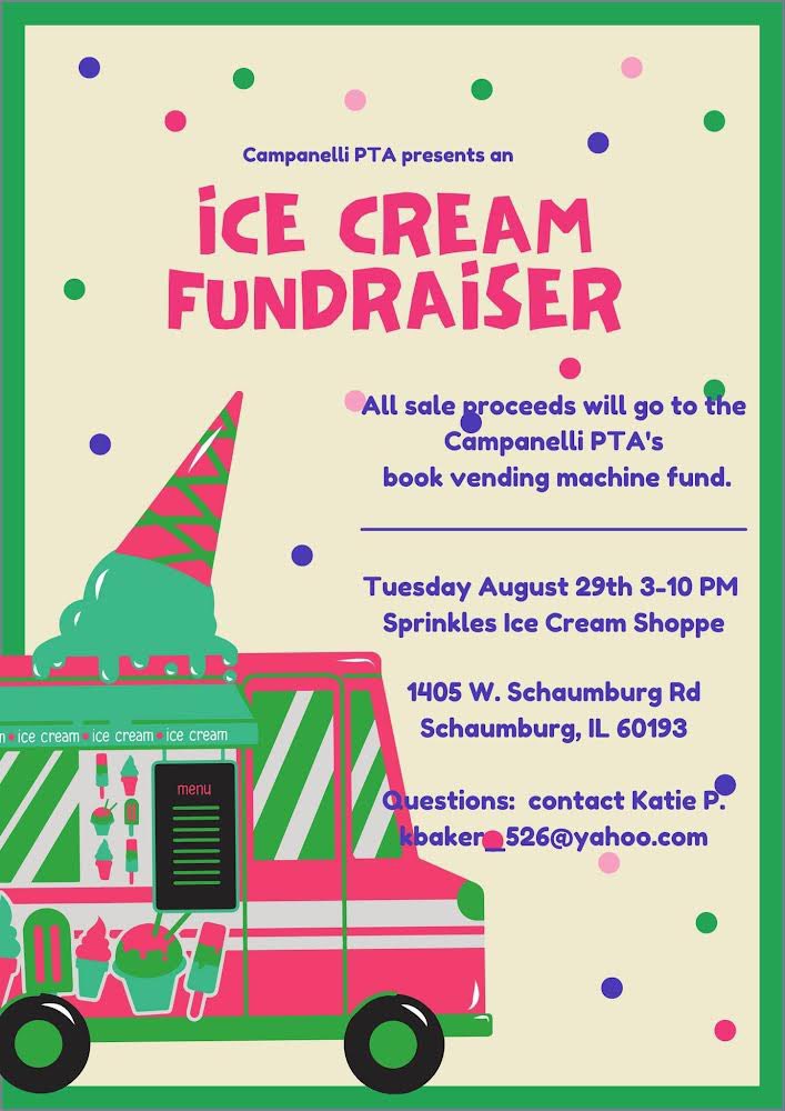 CampanelliPta's tweet image. TODAY is our ice cream fundraiser! Join us at Sprinkles Ice Cream Shoppe 3-10 pm to support Campanelli PTA&apos;s book vending machine fund! #movingmountains #TeamCampi